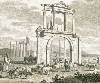���� ��� ��������� - Detail of etching of  Adrians Gate. with the teple in the backround.  